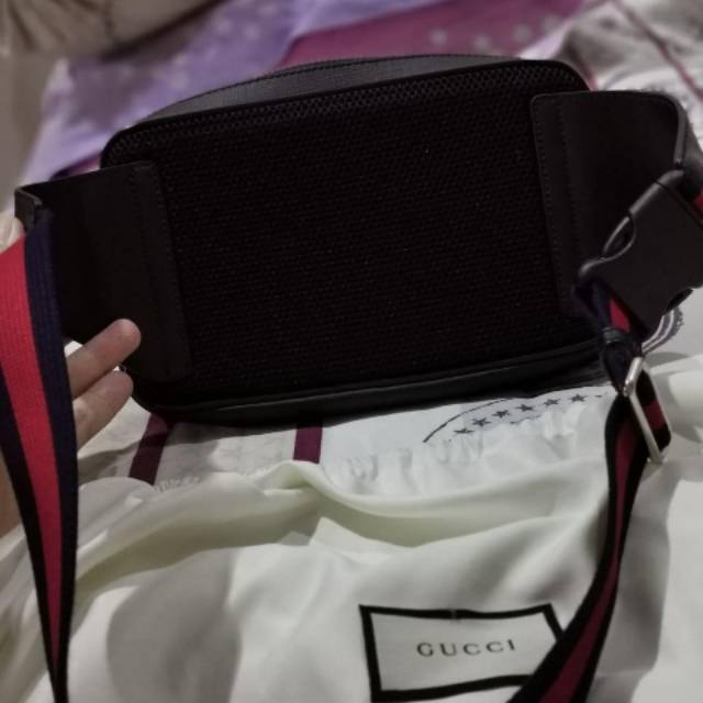 Black & Grey GG Supreme Belt Bag