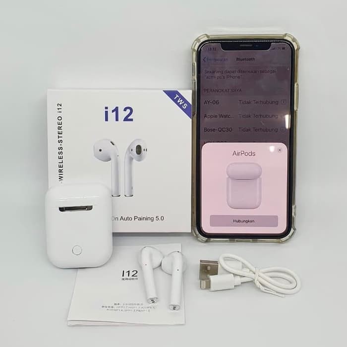 Headset Bluetooth i12 Touch Bluetooth 5.0 3D Stereo Wireless-3