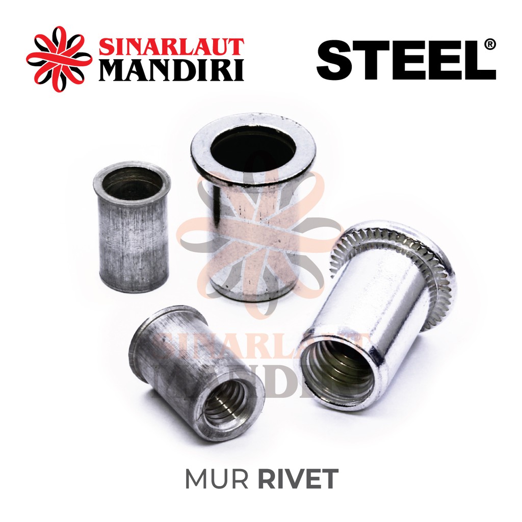 Rivet Nut / Mur Rivet Besi / Nut Rivet Steel M 8 x 40