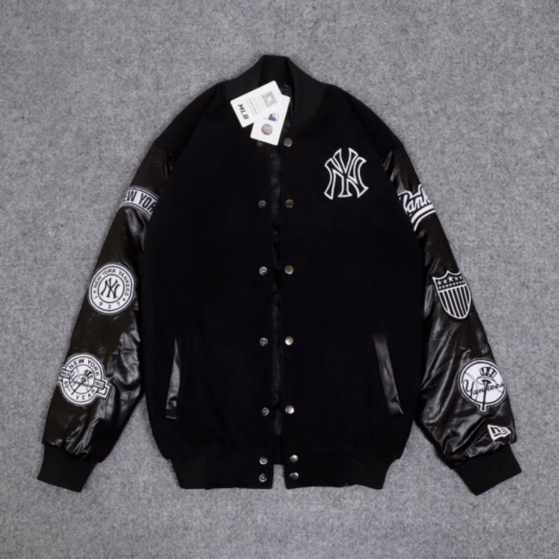 MLB NEW ERA Jaket Varsity Baseball Pria Wanita - Varsity Jaket Vintage Baseball New Era