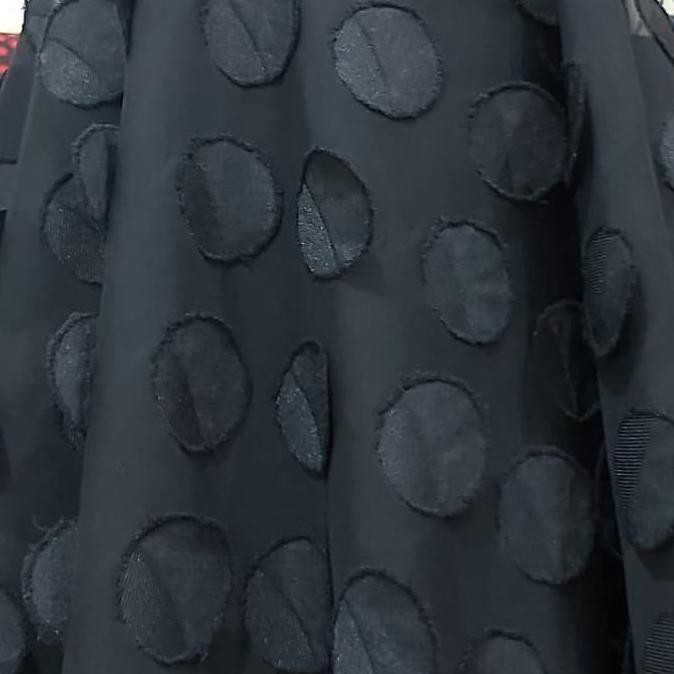 KAIN SIFON RUBIAH/CHIFFON SIPON MOTIF 3D/BAHAN ATASAN OUTER CARDIGAN - HITAM