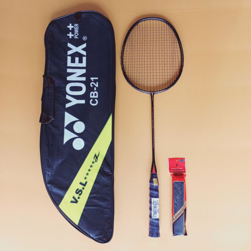 ( FREE GRIP ) RAKET BADMINTON FUL CARBON BERKUALITAS