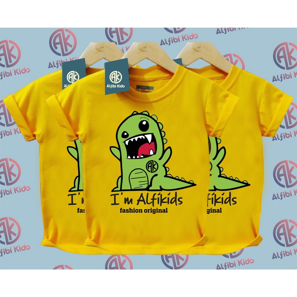 ALFIBI KIDS - Kaos Anak DINO - Baju Anak Laki Laki - Baju Kaos Anak Murah