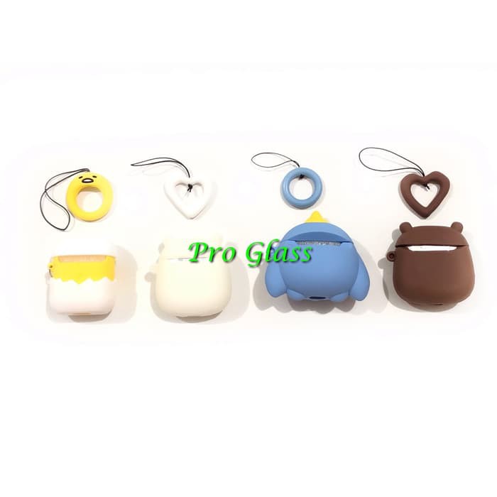 Apple Airpods Airpod Premium 3D Cute Karakter Case Silicone + Strap