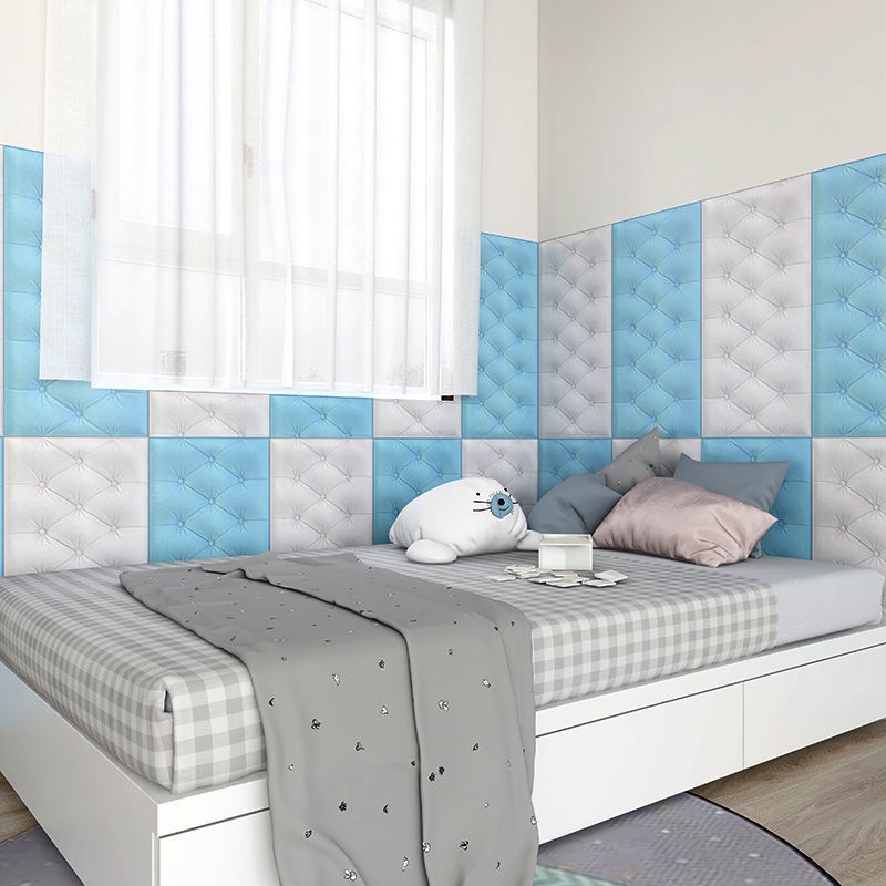 ☀INDOLAND☀   Wallpaper 3D Foam Headboard Bed Wall Stiker Wallfoam Dinding 3D Walpaper Foam Dekorasi Rumah R783