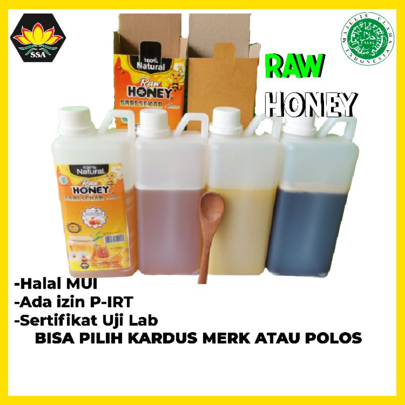 1 Kg Madu Hitam Pahit Akasia / Kaliandra / Multiflora / Randu / Raw Honey/Kopi-Karet/Semangka