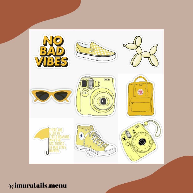 49pcs Sticker Tumblr Yellow