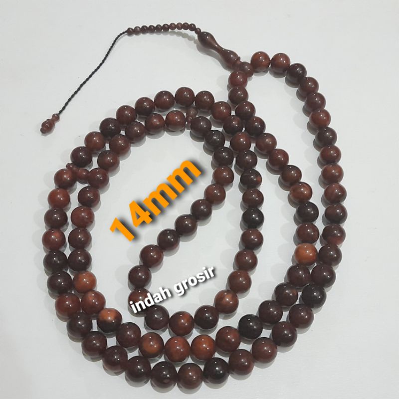 TASBIH KAOKA JUMBO COKLAT 14MM 100BUTIR ASLI