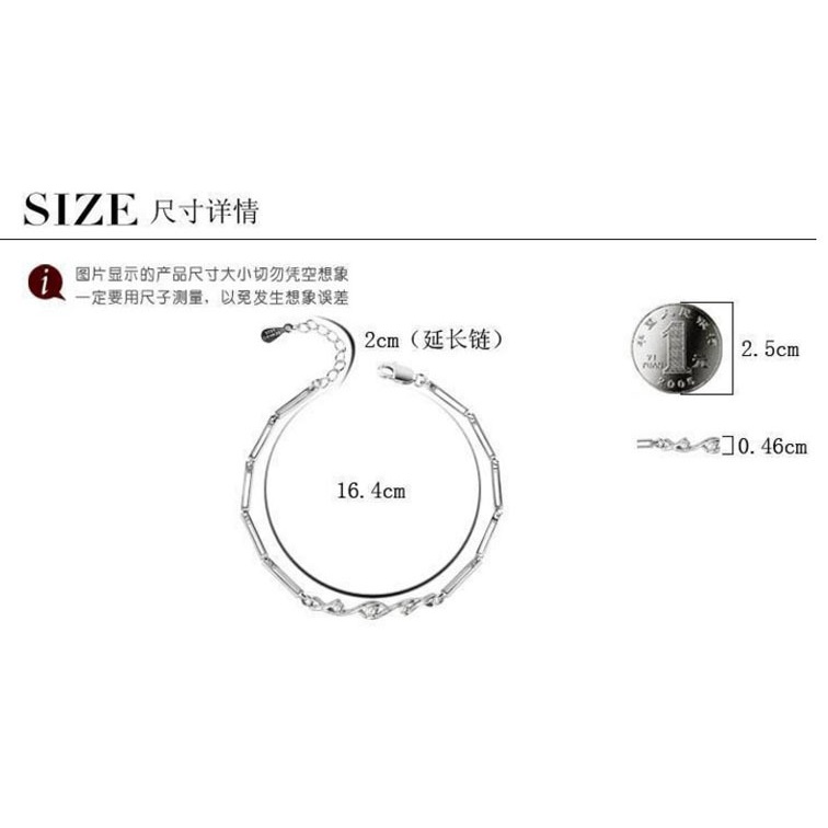 Gelang Sterling Silver Hias Batu Gaya Korea Untuk Wanita