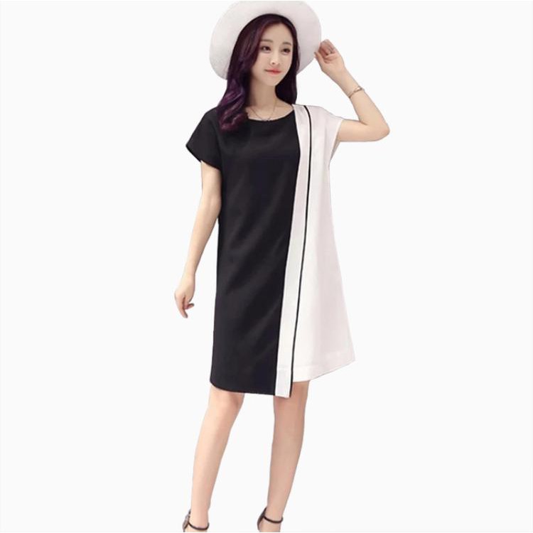 Murah Mini Dress lengan pendek Gaya Korea Model Terbaru - Elika - Hitam, M