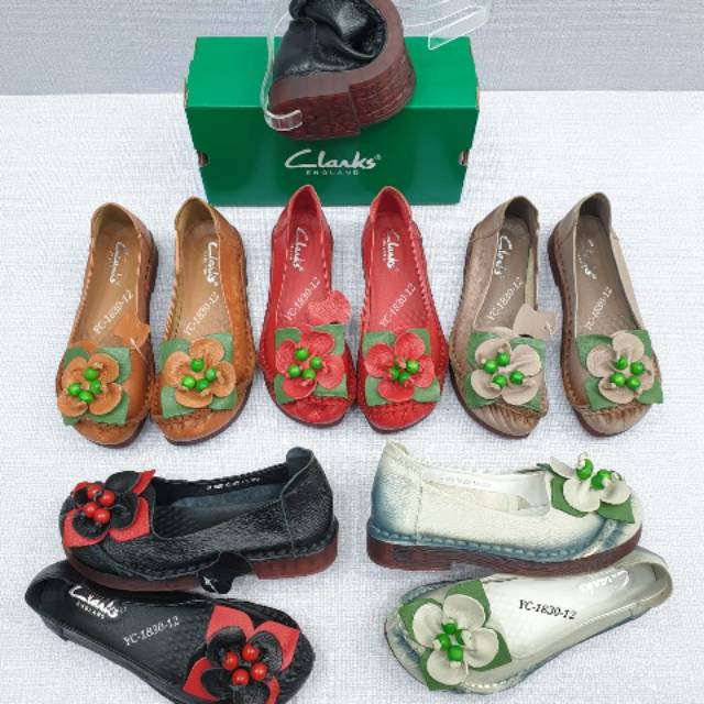 Sepatu clarks 1830 kulit kerja wanita cewek flat shoes