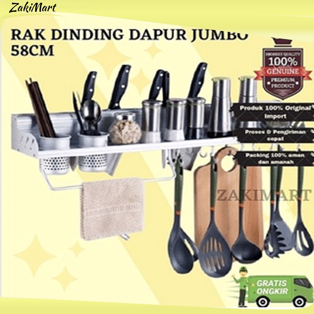 RAK DINDING DAPUR UKURAN JUMBO 60CM RAK DAPUR RAK GANTUNG RAK BUMBU