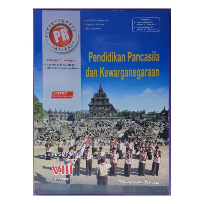 ✨ READY✨ Buku PR PKn 8 SMP Semester 2 Pendidikan Pancasila K2013 Terbaru