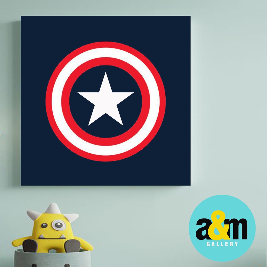 Hiasan Dinding Kamar Logo Superhero ( 20 X 20 ) Pajangan Anak Dekorasi Wall Decor Kamar Anak - A&amp;M