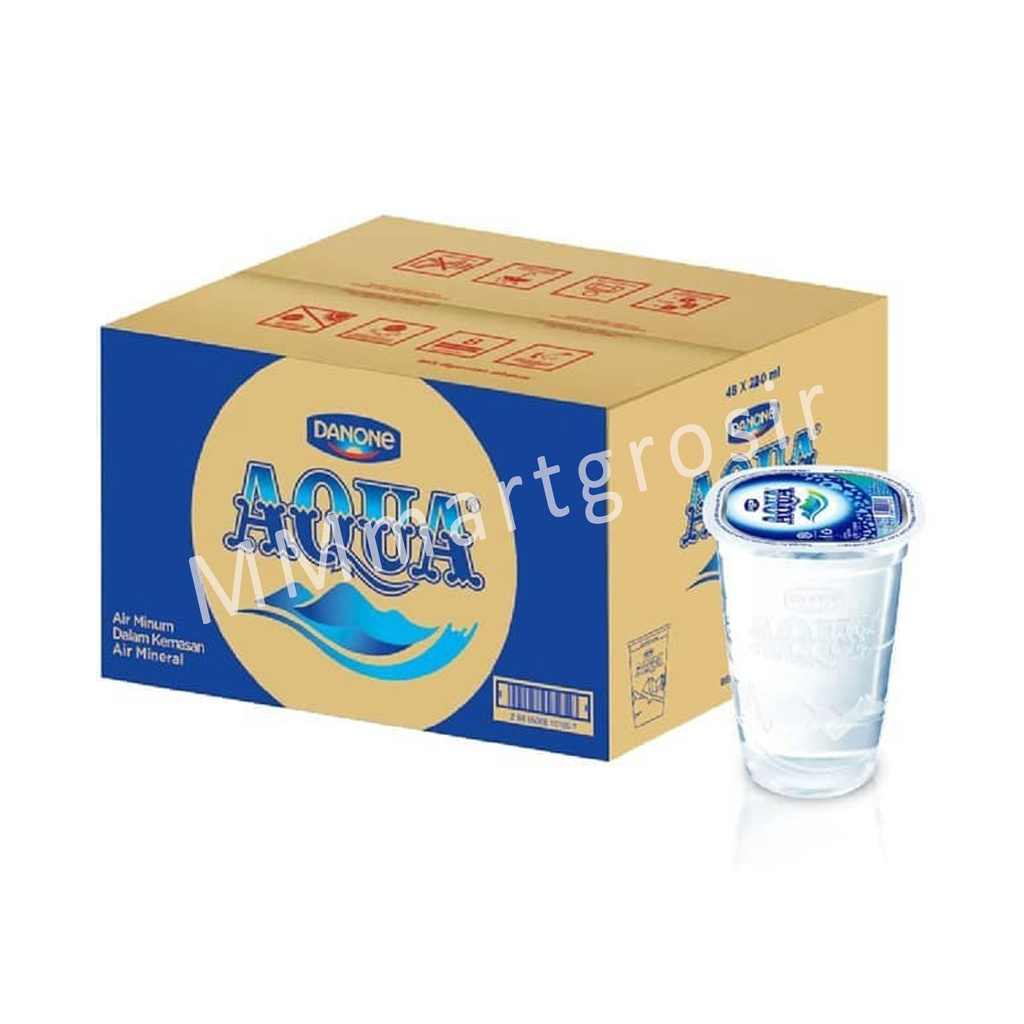 Aqua Air Mineral / Aqua Gelas 220ml  / 1 Dus isi 48pcs