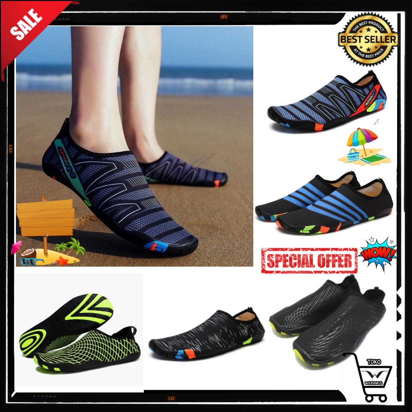 Sepatu Pantai Olahraga Air Murah Terbaik Sepatu Pantai Beach Shoes Sepatu Mancing Slip on Untuk Anti Batu Karang Pria Atau Wanita