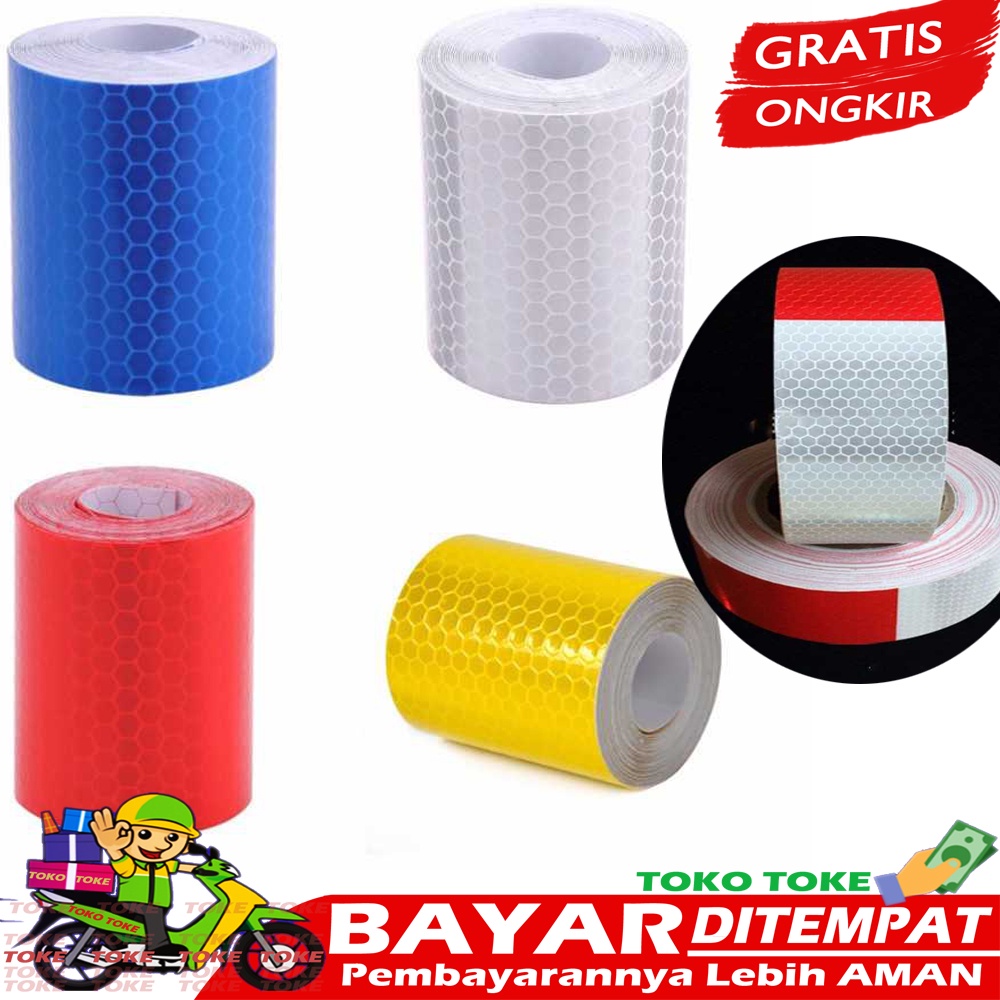 COD -  Nano Car Reflective Sticker Warning Strip Tape Color 5x100 cmSTIKER NYALA REFLEKTOR PEMANTUL 