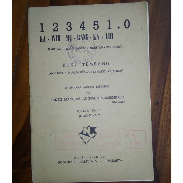 Buku pelajaran tembang jadul Tahun 1949 , buku lawas