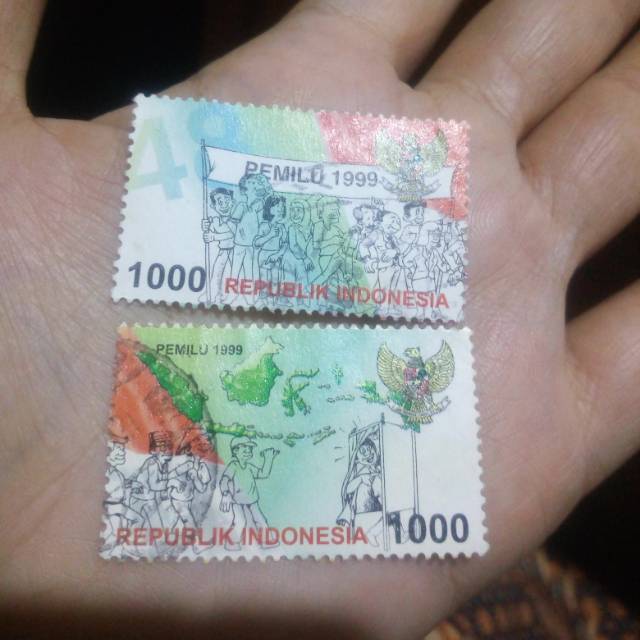 

165.2 keping prangko indonesia pemilu 1999 used