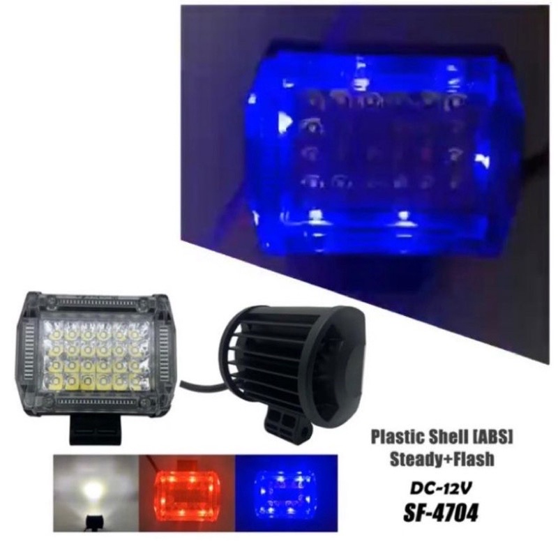 Lampu Tembak Sorot CWL 24 Mata Led Flash Senja Blue Red