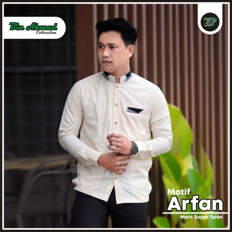 Baju Koko Dewasa Lengan Panjang Koko Motif arfan Bin ahmad