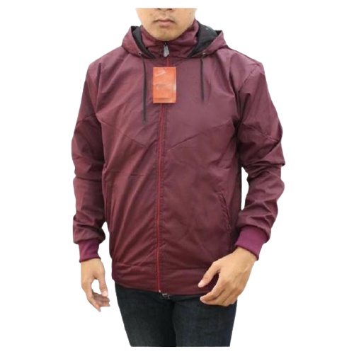 INDO - Jaket Parasut Polos Olahraga Sporty Jogging | Jacket Olahraga Windrunning Lari Pria Wanita Abu Tua