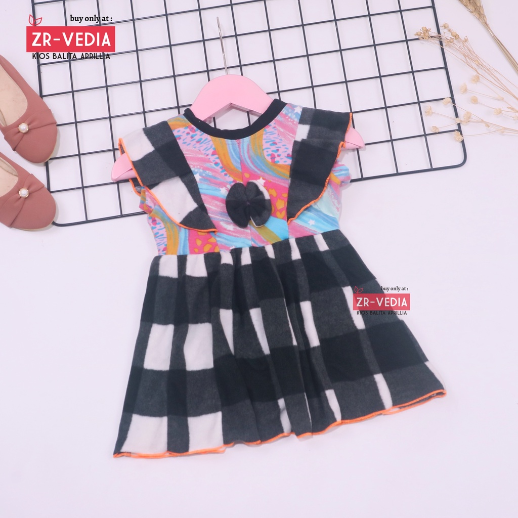 Dress Marion uk 6-18 Bulan / Dres Kensi Lengan Pendek Anak Bayi Perempuan Gaun Pesta Murah Import