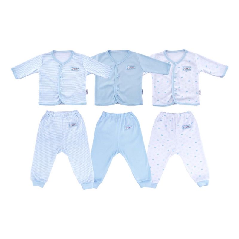 3 Set Setelan Baju Bayi Lengan Panjang + Celana Panjang Model BIS Newborn Fluffy