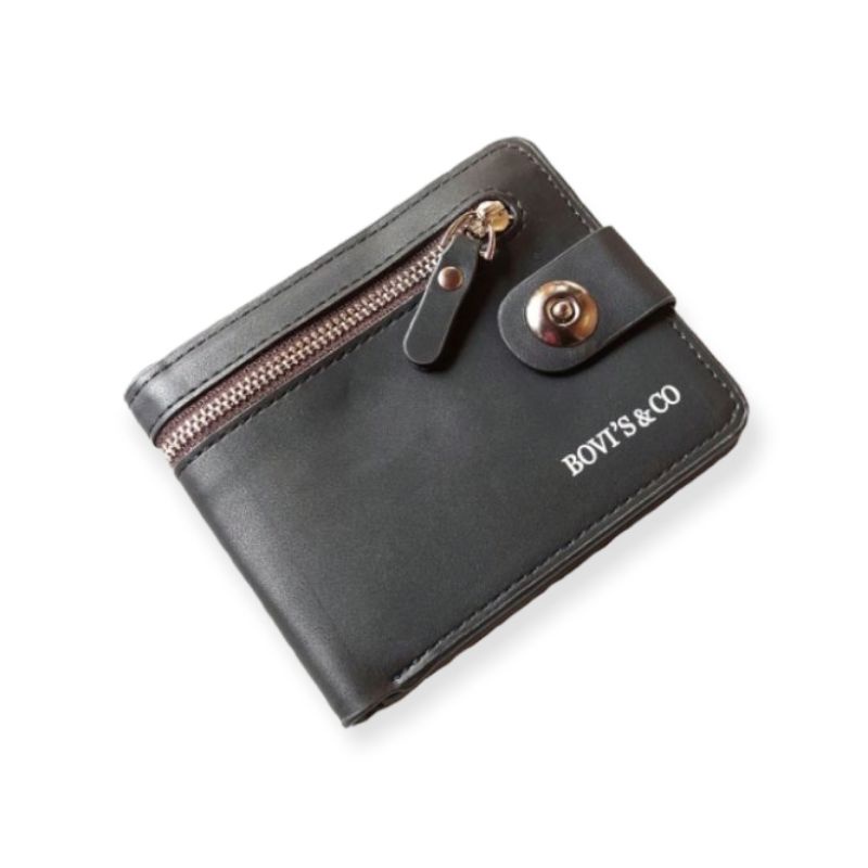 Dompet Pria Model Kancing Magnet  Resleting luar