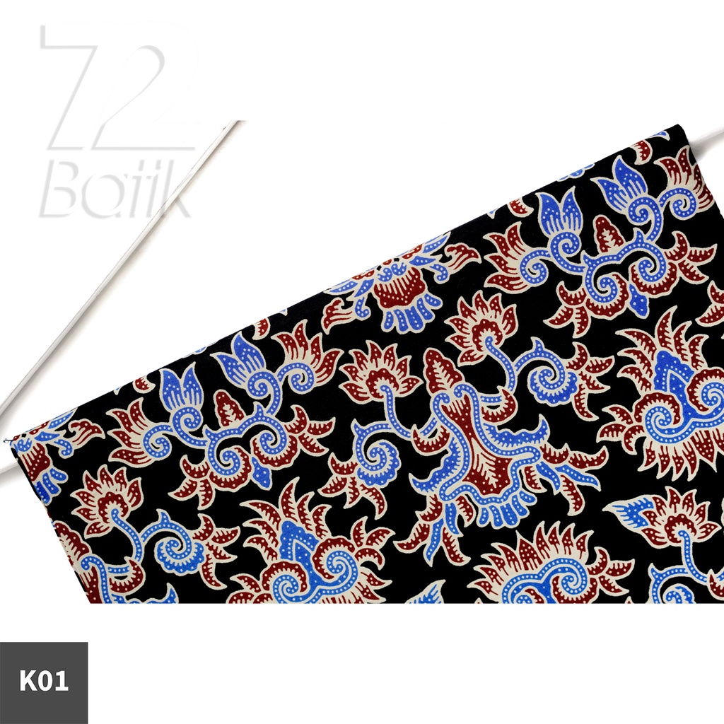 KAIN BATIK PREMIUM Bahan Katun Motif Arum Sari Warna Biru Hitam Putih 723263 Cap 72 Jarik Jarit Samping Kebat Panjang Batik Katun Modern Premium Bahan Seragam Batik Pernikahan Kantor Keluarga Murah Kamen Jadi Batik Bali Lembaran