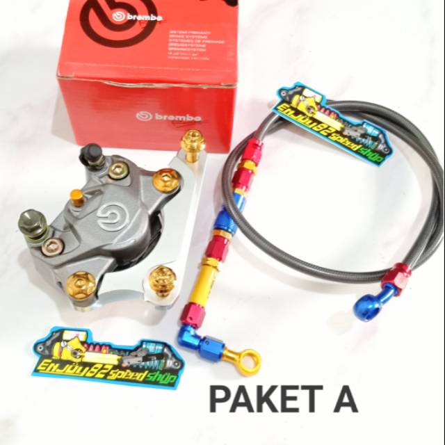 Paket Pengereman Depan Brembo 2p / 2piston Big Logo Supra Lama 125 &amp; Karisma &amp; Revo 100 lama