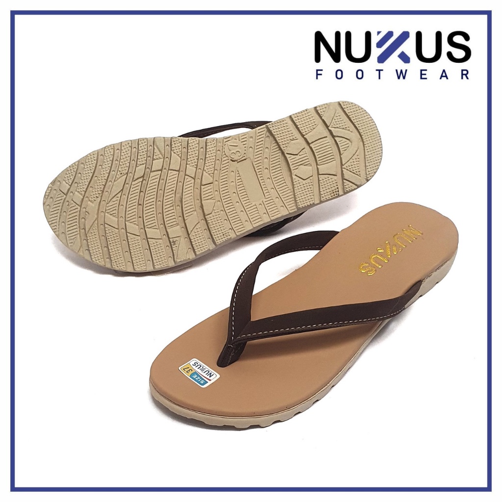 Nukus Sandal Japit Wanita Coklat Tua - JPW