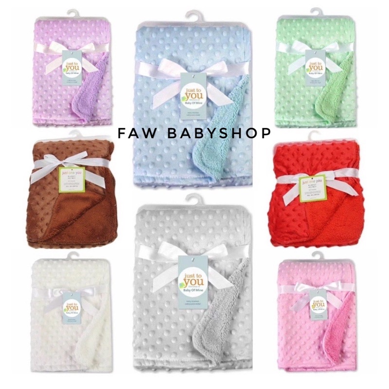 Selimut Bayi Double Fleece Bubble Minky Dot Polos Bahan / Baby Blanket / selimut bayi halus lembut