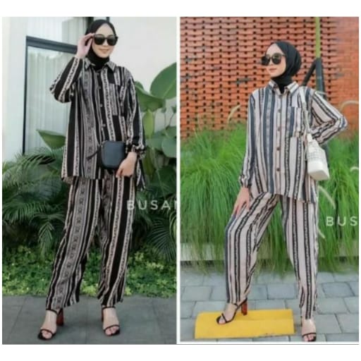 Setelan Basic Motif Malika / Baju Stelan /Basic Daily Set (Baju + Celana) / TONNI DJAYA