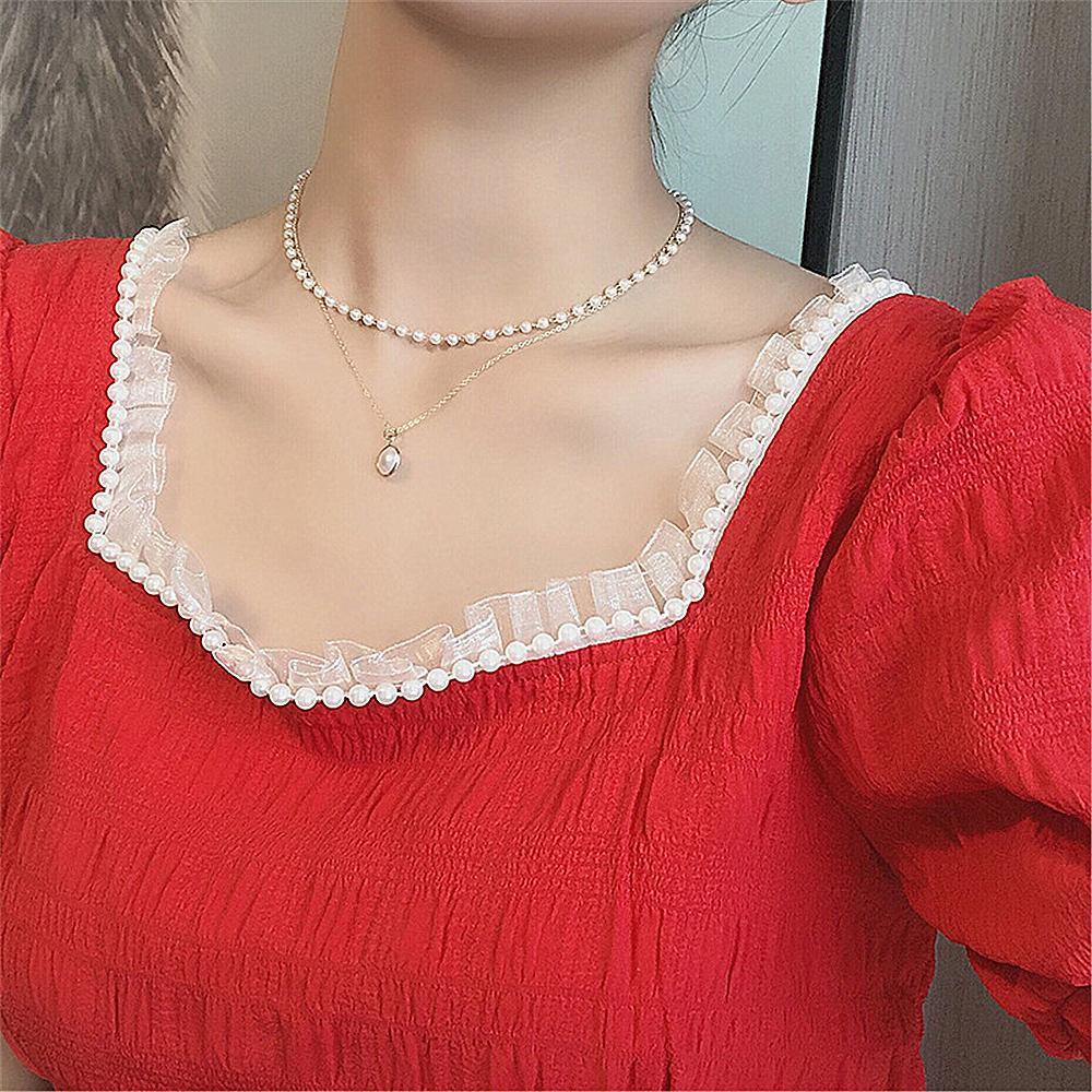 Top Pearl Choker INS Fashion Wanita Gadis Perhiasan Gelang