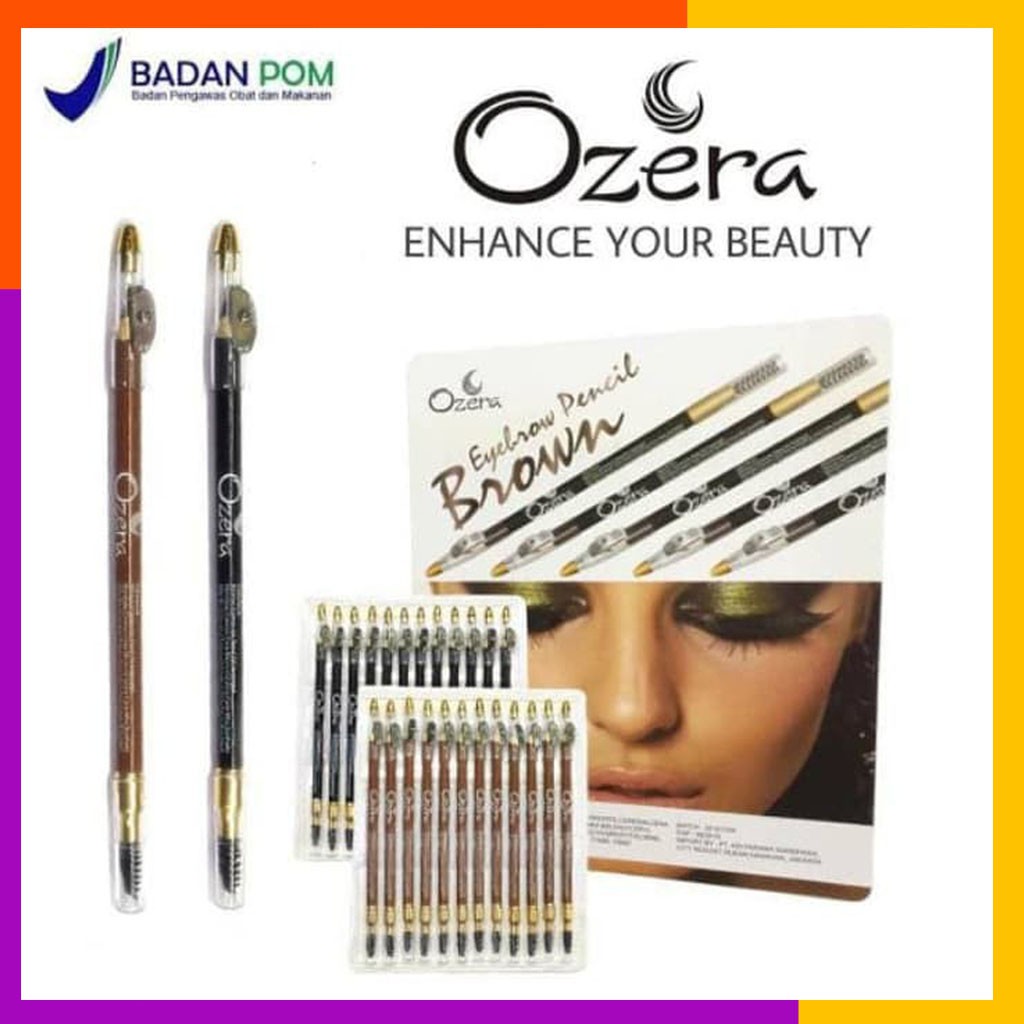 Pensil Alis OZERA + Serutan [Black+Brown]BPOM