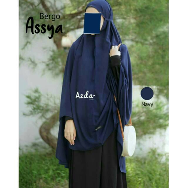 Bergo tali jumbo Assya by Azda . NAVY.