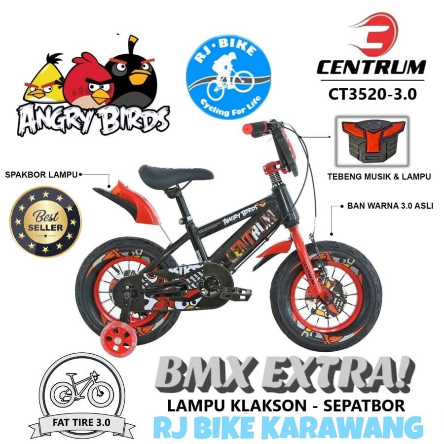 SEPEDA ANAK LAKI LAKI CENTRUM BMX ANGRY BIRD 3520-3 (BAN 3.0)