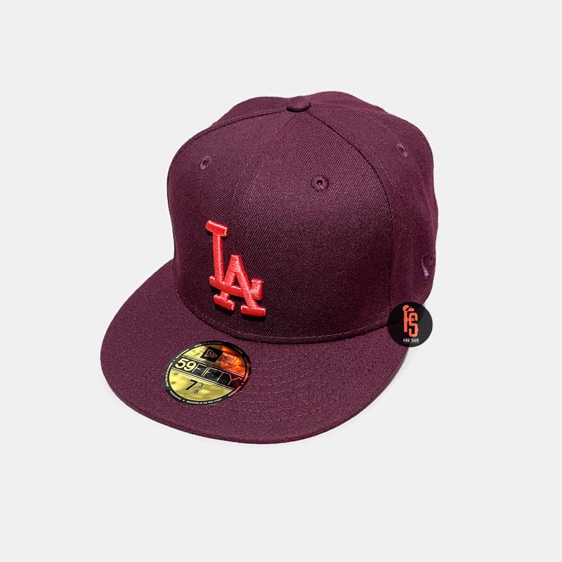 TOPI NEW ERA ORIGINAL 5950 WS LOS ANGELES DODGERS MAROON UV ORANGE