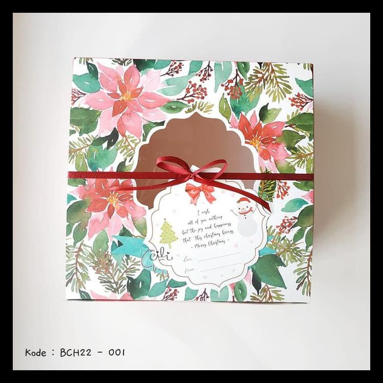 

(BAYAR DITEMPAT) (BCH22-01) DUS KOTAK NATAL CHRISTMAS KUE BOLU 22 X 22 X10 CM (ISI 10) KODE 330
