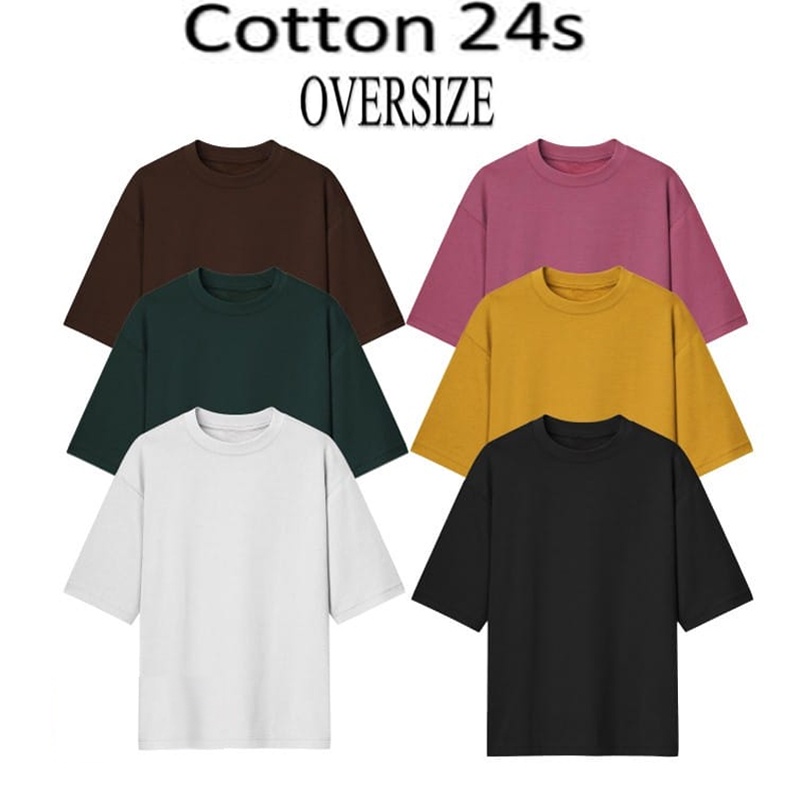 FF KAOS ASY POLOS OVERSIZE PRIA &amp; WANITA COTTON COMBED 24s BAJU BIG SIZE KOREAN STYLE TSHIRT OVERSIZED