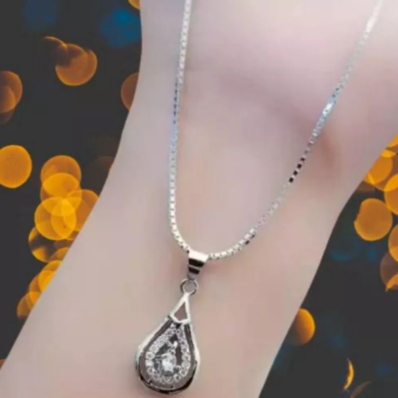 Kalung Itali free Liontin Permata Titanium anti Luntur Termurah