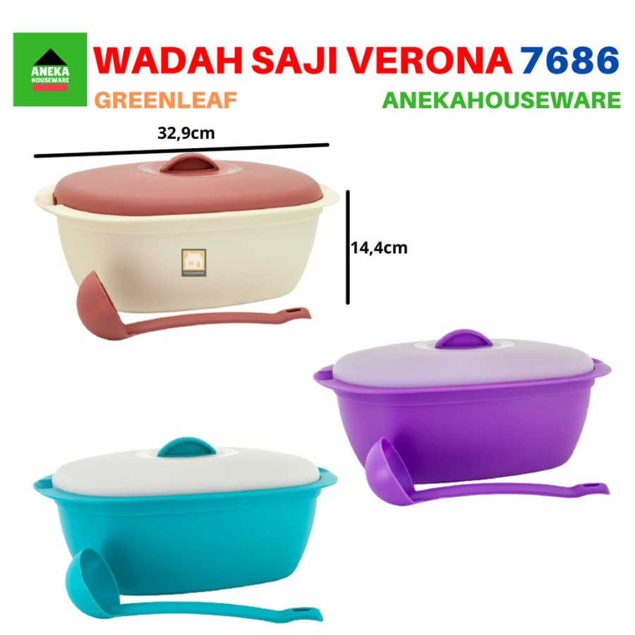 GREEN LEAF Wadah Saji Food Storage Verona 4.3 Liter 7686