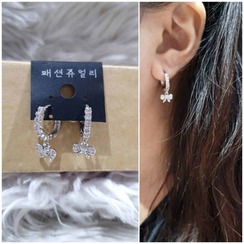 Anting Silver925 Perak Mata kilau Premium Quality Anti karat anti alergi Earring Zircon Mata kilau ant-92828