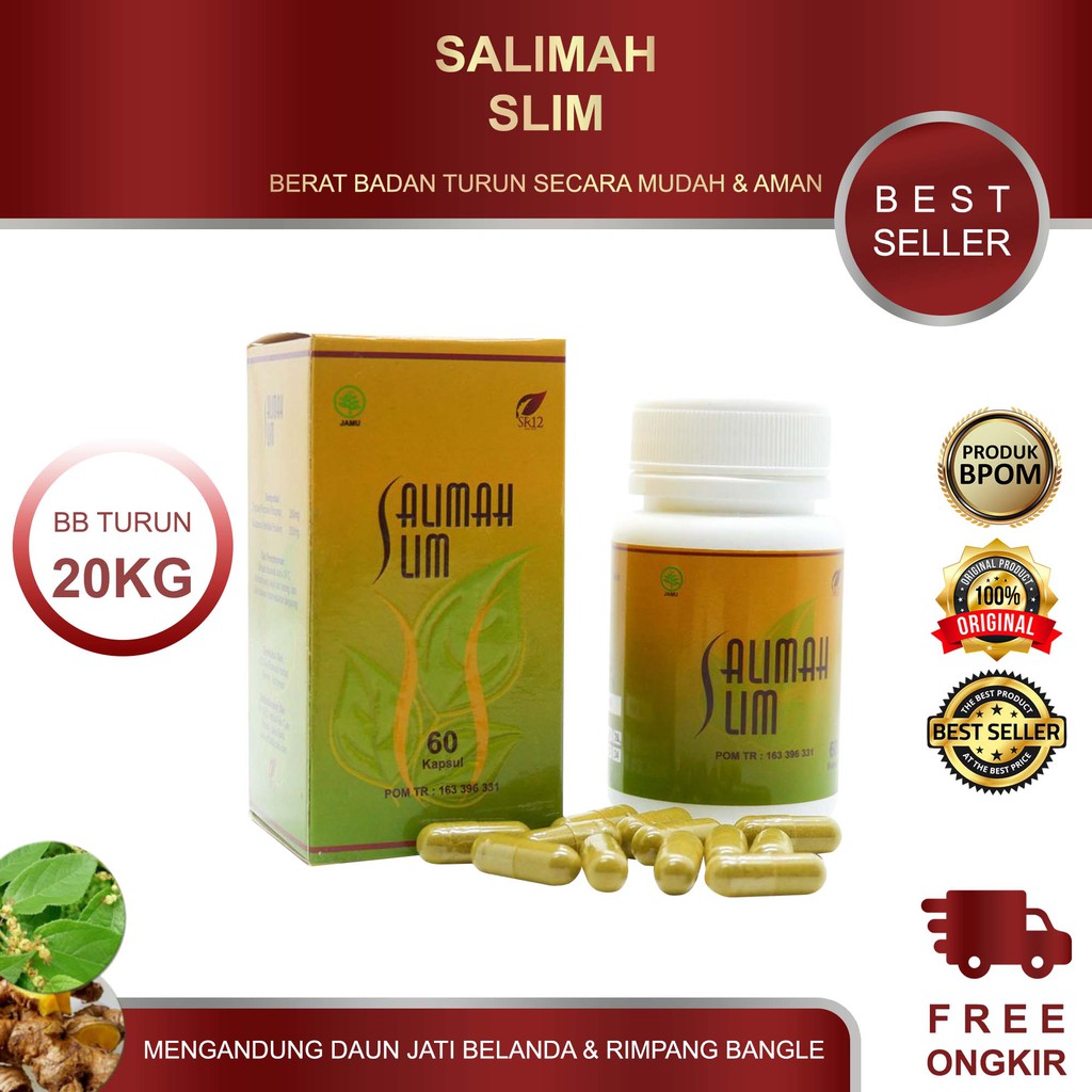 SALIMAH SLIM SR12 / PELANGSING HERBAL AMPUH / TURUN BERAT BADAN 20 KG