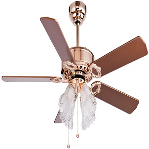 MT.EDMA 52in PHOENIX Ceiling Fan Dekoratif (Rosewood/Gold) + Lampu hias