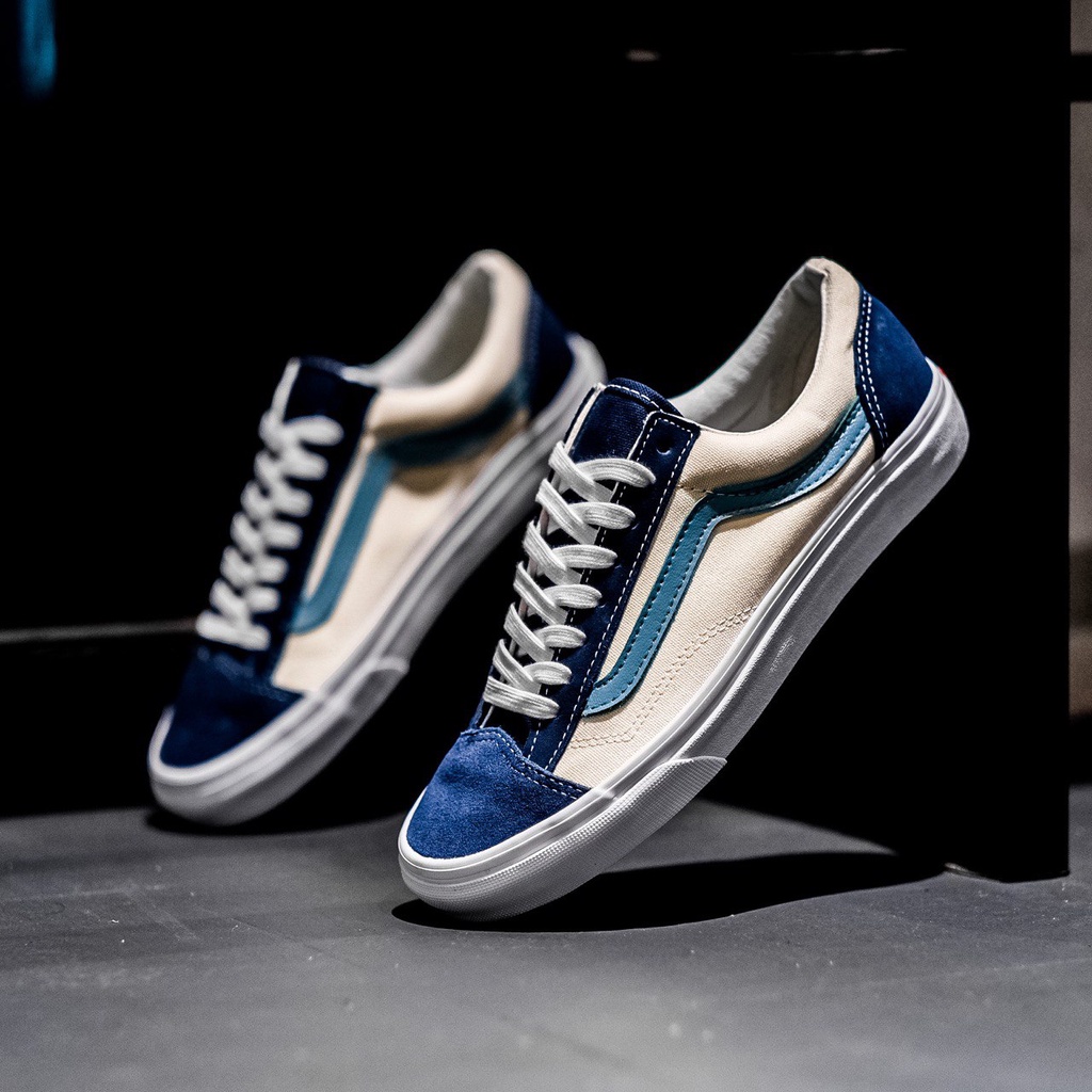 royal blue and white vans