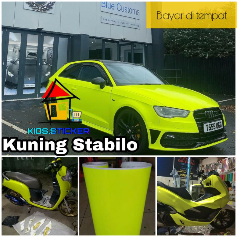 Sticker Skotlet Kuning Stabilo Stiker Warna Stabilo Kuning Stiker Motor Kuning Lemon Stabilo