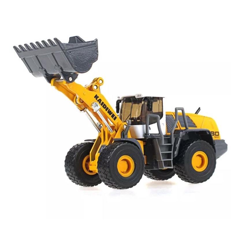 Miniatur Alat Berat KDW Four Wheel Loader Diecast Kaidiwei Skala 1:50