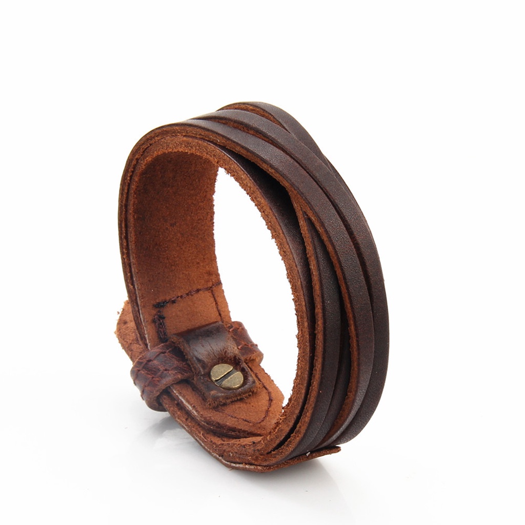 Hu Hu Hu Hu Hu Alat Bantu Pasang Kacamata♡ Gelang Multilayer Bahan Kulit Imitasi Gaya Punk